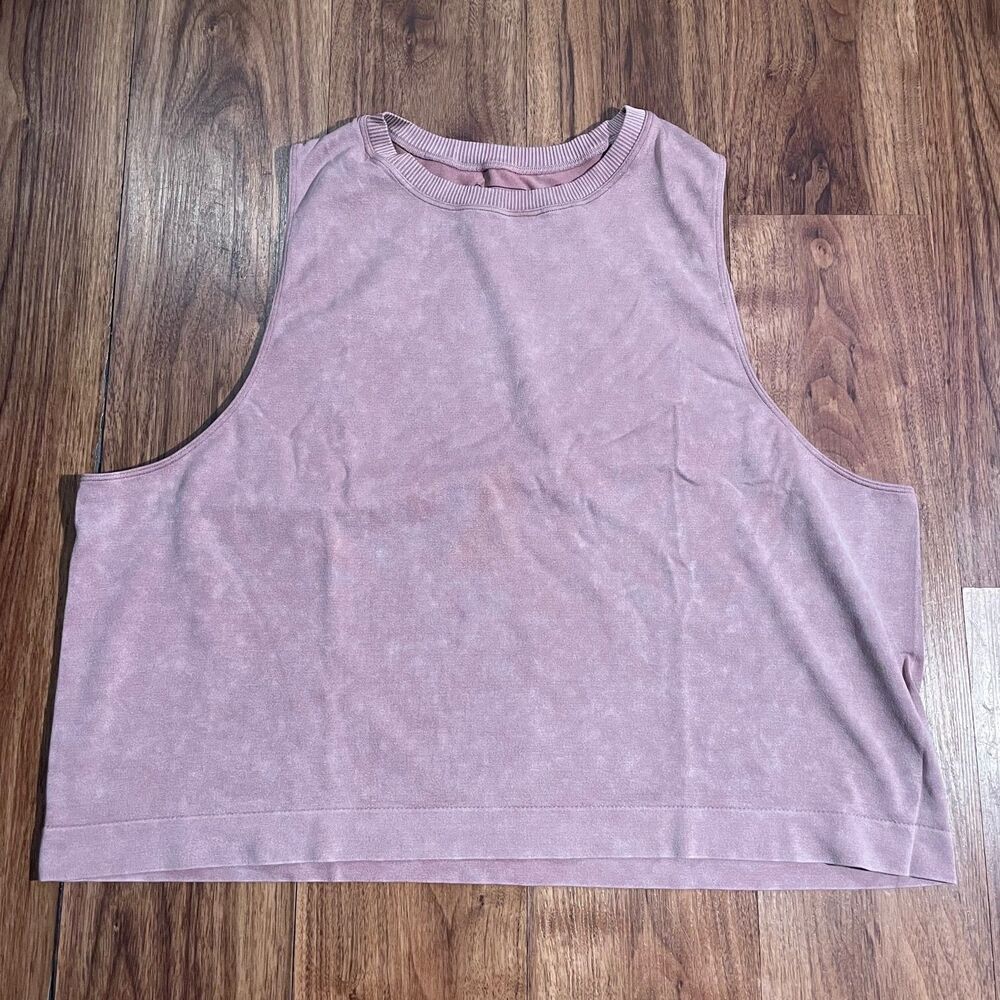 Soul Cycle Tank Top Sleeveless Crop Shirt Workout Pink Women's Size Large FLAW